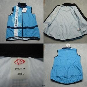 Primal Cycling Wind Vest Mens‎ Medium Blue Courage Classic 2015 Full Zip NEW
